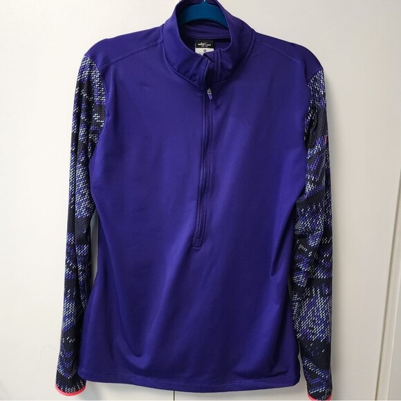 Nike Pro womens Aztec Geometric Tribal Purple Quarter Zip XL Dri Fit activewear - Picture 1 of 15